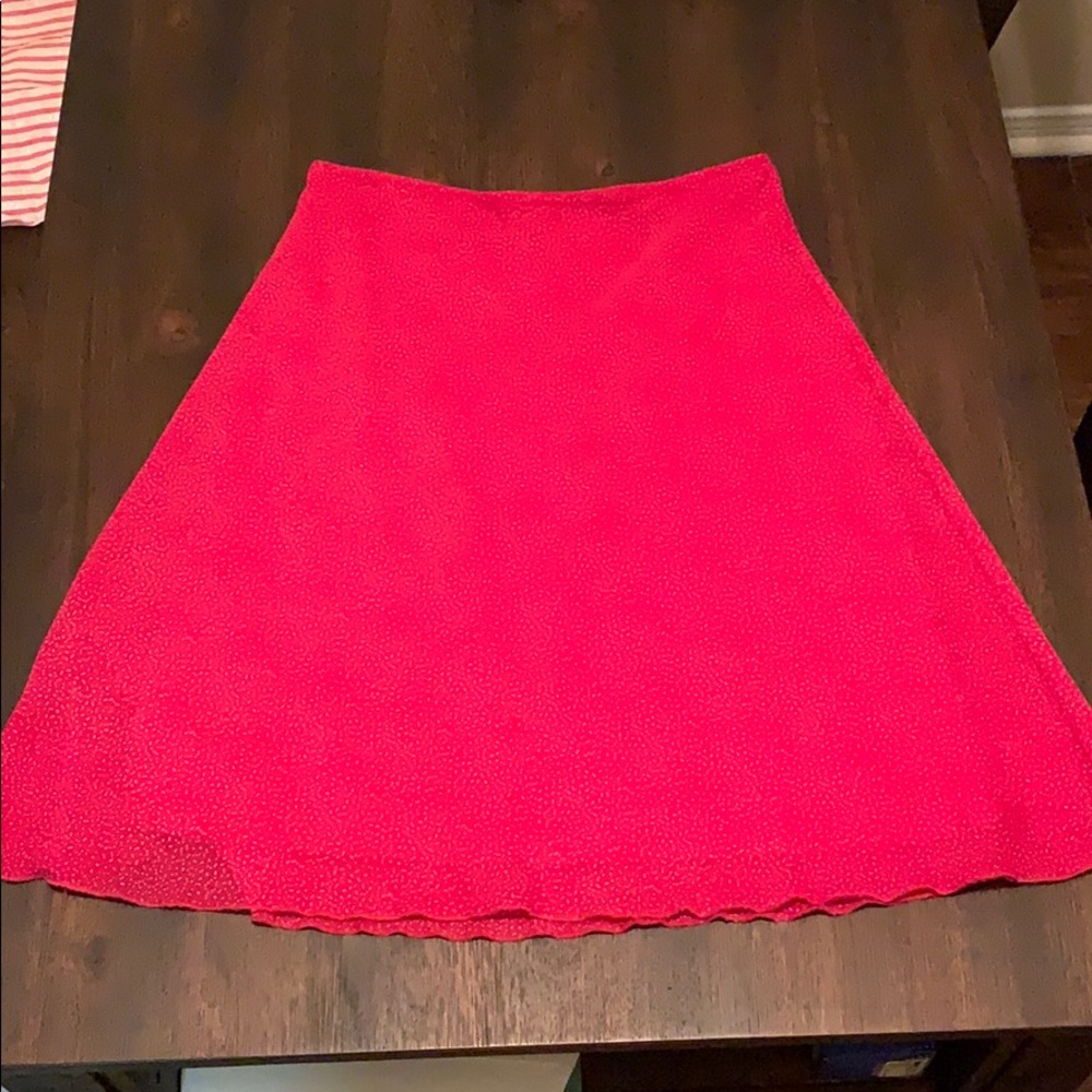 Red with polka dots a line skirt